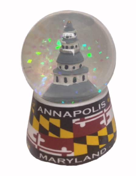 Maryland Flag State House Mini Snow Globe - NEW Fast Ship - Picture 1 of 2